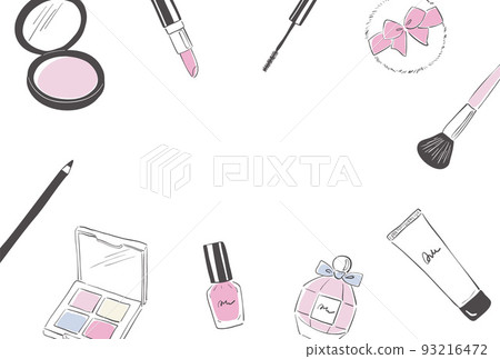 手繪化妝用品背景插畫 93216472