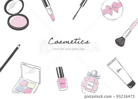 手繪化妝用品背景插畫 93216473