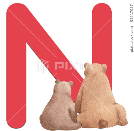 Animal love huf alphabet A-Z watercolor png 93217037