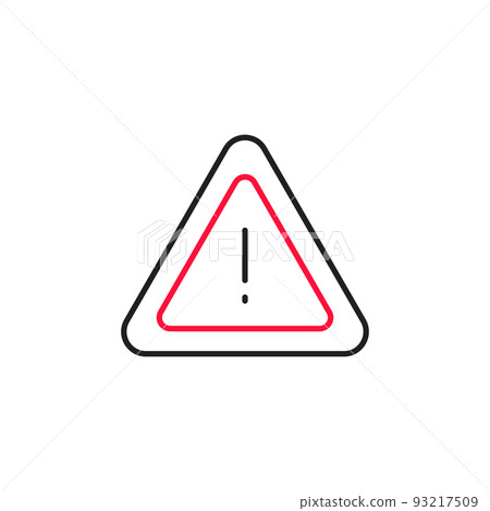 Alert, risk sign line icon. Caution, warning, exclamation mark thin editable line stroke icon. Alert information, accident notification 93217509