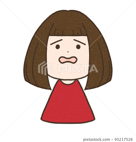 Embarrassed face girl - Stock Illustration [93217526] - PIXTA
