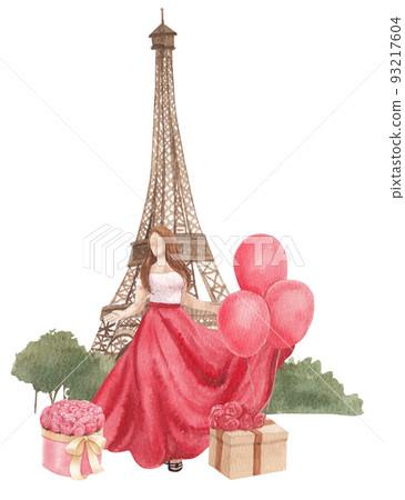 Love in Paris watercolor png Love in Paris watercolor png 93217604