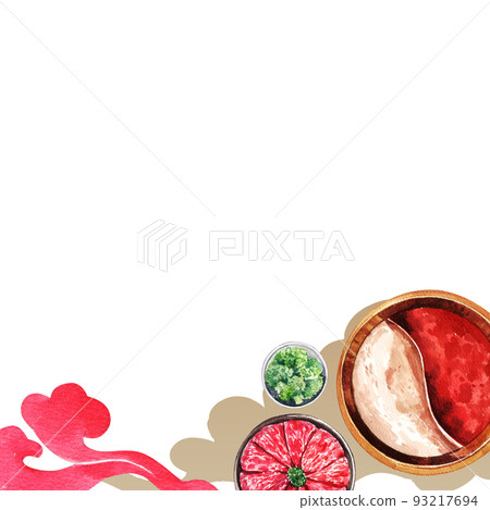 Chinese hot pot frame watercolor png Chinese hot pot frame watercolor png 93217694