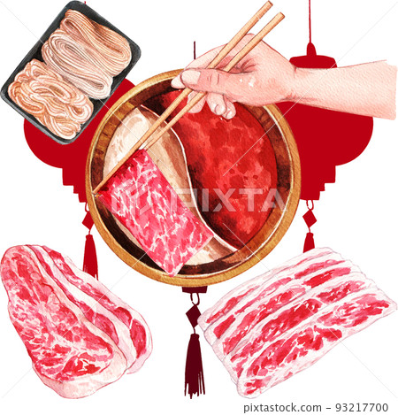 Chinese hot pot watercolor png 93217700