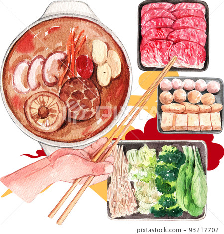 Chinese hot pot watercolor png Chinese hot pot watercolor png 93217702