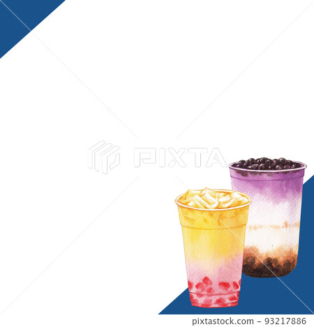 Bubble tea frame watercolor png Bubble tea frame watercolor png 93217886