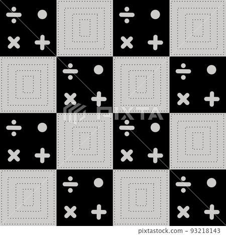 Math and geometry on square grid. vector seamless pattern 93218143
