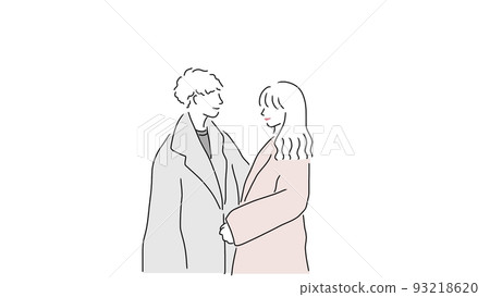 看著對方友好的男人和女人 93218620