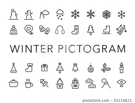 Simple winter motif pictogram icon 93218621