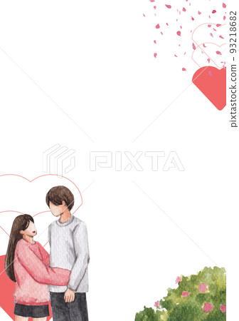 Paradise park love frame watercolor 93218682