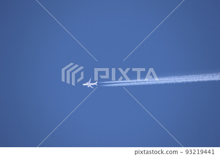 Sky with planes and contrails 93219441