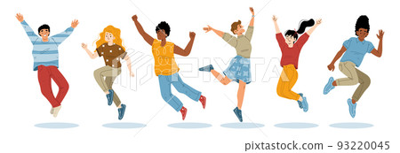 Happy people jump, joy, have fun 93220045