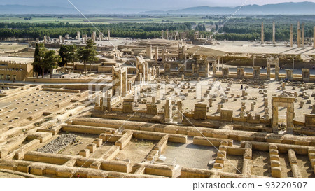 伊朗古代遺址波斯波利斯的鳥瞰圖 93220507