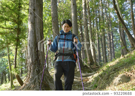 man hiking alone man hiking alone 93220688