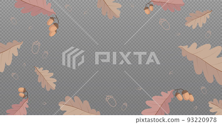 Autumn red and yellow leaves, web template transparent background - Vector 93220978