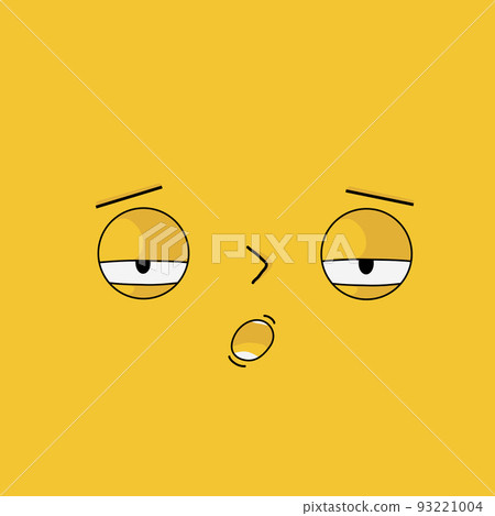 Relaxed, serene face with expressive emotions - Vector 93221004