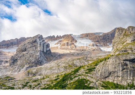 Panorama of Marmolada mountain with glacier 93221856