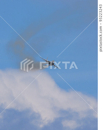 MiG MiG-29 Fulcrum circling above the clouds 93223243
