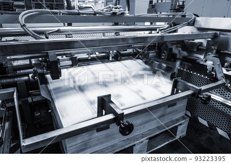 Polygraphic process in modern printing house 93223395