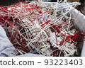 waste paper, scraps of printed materials in modern printing house 93223403
