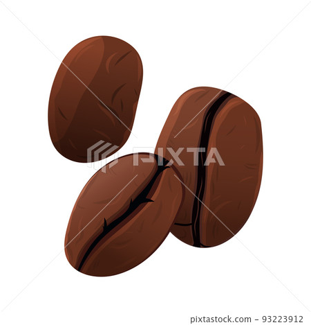 Cartoon coffee beans isolated on white background. Vector illustration 93223912