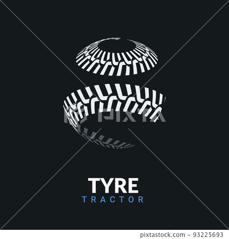 Tire logo tractor design. Tyre track wheel race service sign background Tire logo tractor design. Tyre track wheel race service sign background 93225693
