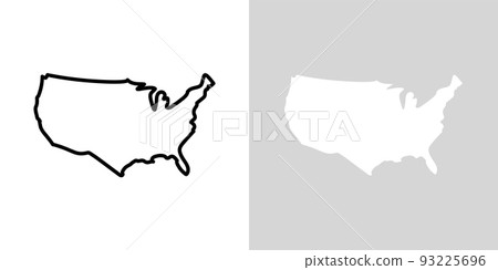 USA line map America outline icon. Vector line art USA silhouette state simple illustration USA line map America outline icon. Vector line art USA silhouette state simple illustration 93225696
