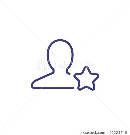 Employee favorite star personal line icon. Profile employee best join member 93225746