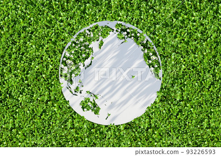 Green earth with image of environmental protection, paper art 93226593
