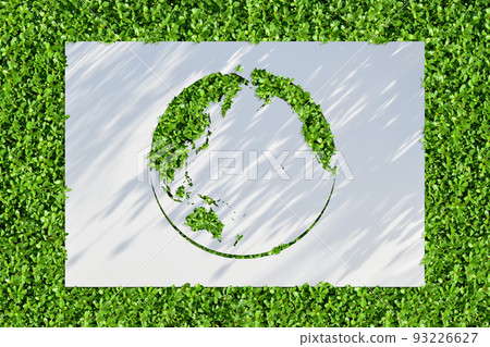 Green earth with image of environmental protection, frame of paper art Green earth with image of environmental protection, frame of paper art 93226627