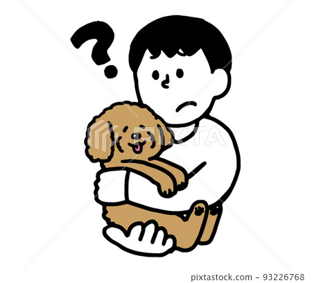 抱著狗感到疑惑的便衣男(簡單) 抱著狗感到疑惑的便衣男(簡單) 93226768