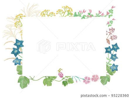 Watercolor autumn nanakusa illustration frame Watercolor autumn nanakusa illustration frame 93228360
