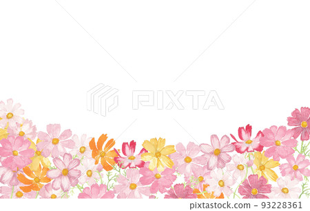 Ornate watercolor cosmos frame illustration Ornate watercolor cosmos frame illustration 93228361