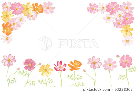 Ornate watercolor cosmos frame illustration Ornate watercolor cosmos frame illustration 93228362