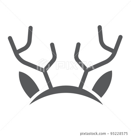 Reindeer ears mask glyph icon, holiday and decor, party mask sign, vector graphics, a solid pattern on a white background, eps 10. Reindeer ears mask glyph icon, holiday and decor, party mask sign, vector graphics, a solid pattern on a white background, eps 10. 93228575