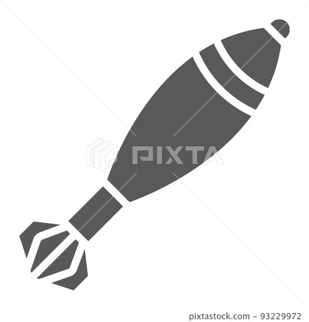 Mortar shell glyph icon, army and weapon, military bomb sign, vector graphics, a solid pattern on a white background, eps 10. Mortar shell glyph icon, army and weapon, military bomb sign, vector graphics, a solid pattern on a white background, eps 10. 93229972
