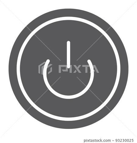 Computer power button glyph icon, switch and computer, on off sign, vector graphics, a solid pattern on a white background, eps 10. 93230025