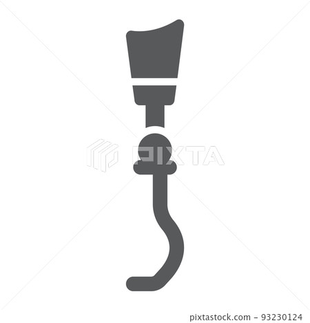 Prosthetic leg glyph icon, orthopedic and medical, artificial leg sign, vector graphics, a solid pattern on a white background, eps 10. 93230124