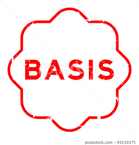 Grunge red basis word rubber seal stamp on white background 93230375