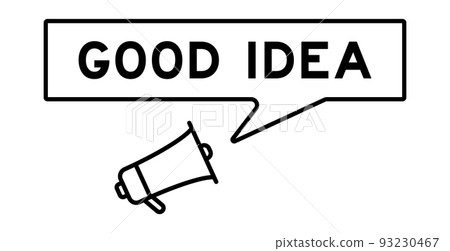 Megaphone icon with speech bubble in word good idea on white background 93230467