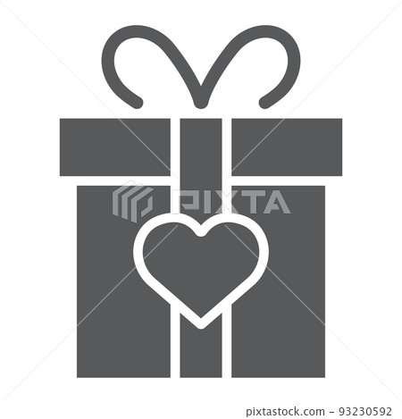 Love gift box glyph icon, valentine and holiday, love present sign, vector graphics, a solid pattern on a white background, eps 10 Love gift box glyph icon, valentine and holiday, love present sign, vector graphics, a solid pattern on a white background, eps 10 93230592