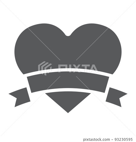 Heart banner glyph icon, valentine and holiday, love ribbon sign, vector graphics, a solid pattern on a white background, eps 10 Heart banner glyph icon, valentine and holiday, love ribbon sign, vector graphics, a solid pattern on a white background, eps 10 93230595