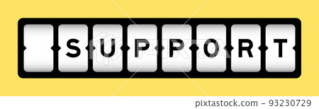 Black color in word support on slot banner with yellow color background Black color in word support on slot banner with yellow color background 93230729