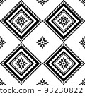 Fabric pattern. Black and white textile, vector seamless pattern 93230822