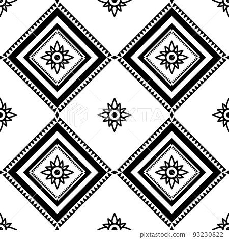Fabric pattern. Black and white textile, vector seamless pattern Fabric pattern. Black and white textile, vector seamless pattern 93230822