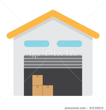 Warehouse flat icon, logistic and delivery, storage sign vector graphics, a colorful solid pattern on a white background, eps 10. Warehouse flat icon, logistic and delivery, storage sign vector graphics, a colorful solid pattern on a white background, eps 10. 93230833