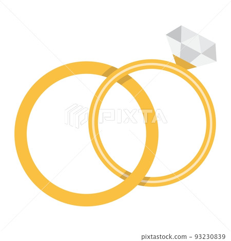 Wedding rings flat icon, valentines day and romantic, jewel sign vector graphics, a colorful solid pattern on a white background, eps 10. 93230839