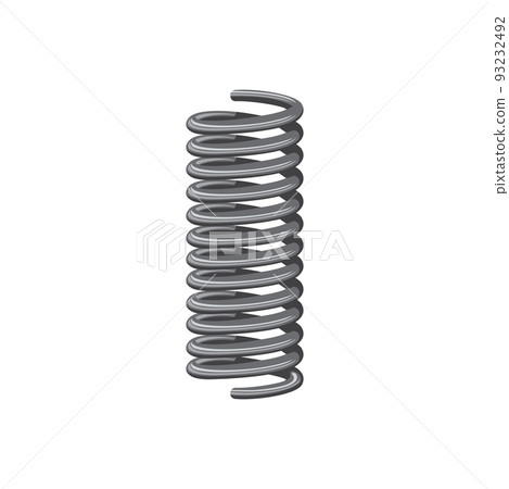 Spring car detail compression and extension elastic object that stores mechanical energy. Vector helical or coil spring designed for tension isolated realistic icon. Tension vehicle spare part Spring car detail compression and extension elastic object that stores mechanical energy. Vector helical or coil spring designed for tension isolated realistic icon. Tension vehicle spare part 93232492