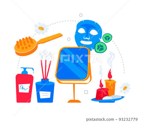 Self care and relax - modern colored vector poster 93232779