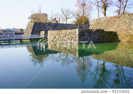 Moat and stone wall of Yatsushiro Castle Ruins (Yatsushiro City, Kumamoto Prefecture) 93233081